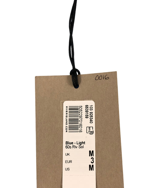 River Island Light Blue Women's One Shoulder Top Size M Floral Detail Casual