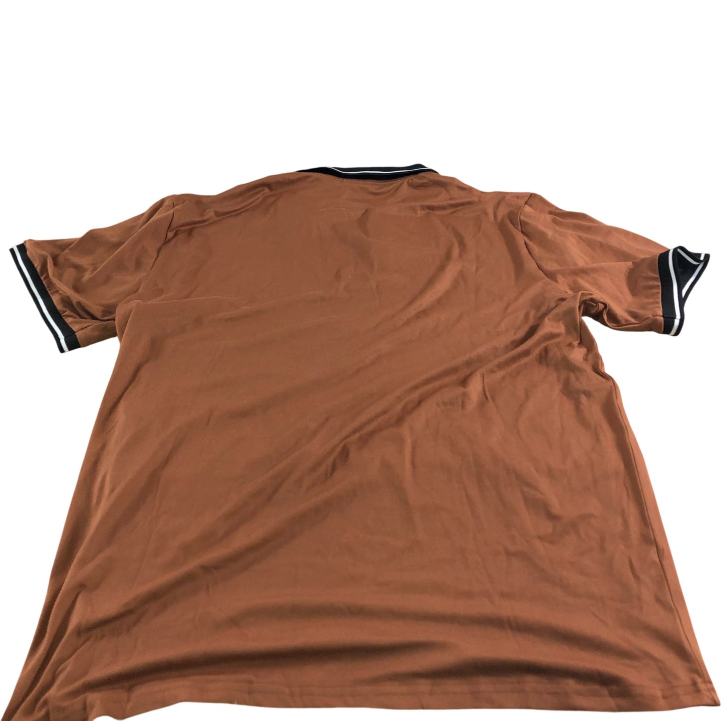 Polo Shirt Men's Brown Short Sleeve Casual Top XL