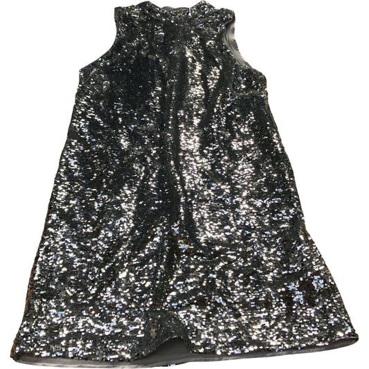 Sequin Dress UK8 Women's Sleeveless Silver Party Dress