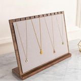 Wooden Necklace Storage Holder Stand With Fabric Lining