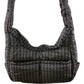 Padded Checked Shoulder Bag Grey Women's