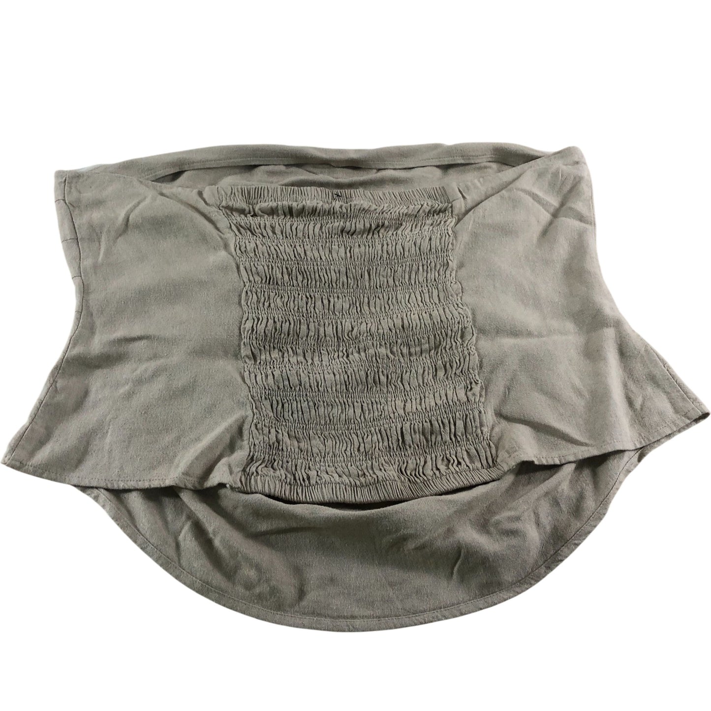 River Island Women's Bandeau Top UK18 Viscose Linen Blend Khaki Stretch