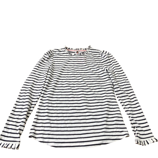 Boden Striped Long Sleeve Top Women's Soft Cotton Blend Navy White UK10