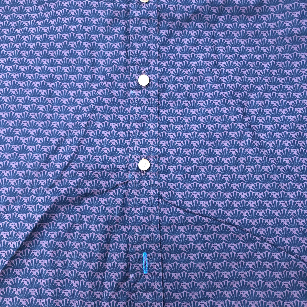 Men's Casual Shirt Size S Cotton Purple Pattern Long Sleeve