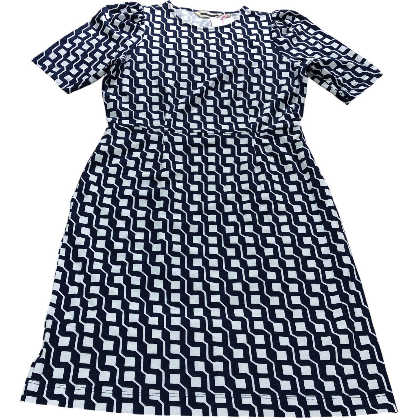 Branded Navy Geometric Mini Dress - Size 12L