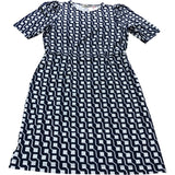 Branded Navy Geometric Mini Dress - Size 12L