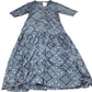 Midi Dress Women's Patterned V Neck Three Quarter Sleeve Casual UK8