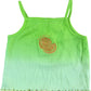 LA DOLCE VITA Girls Green Ribbed Tank Top UK Size Girls 9-10 Years Cotton Summer