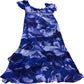 Women's Purple UK14 Floral Print Dress with Ruffled Sleeves