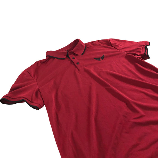 Manfinity Polo Shirt Red Men's Short Sleeve Polyester Design XL
