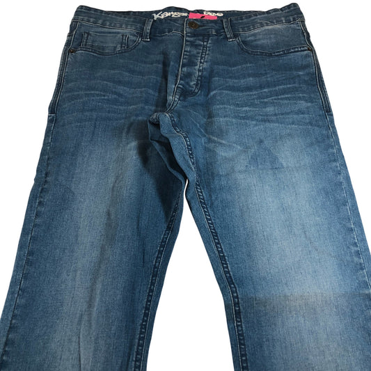 Kangaroo Poo 34W 32L Men's Jeans Slim Fit Blue Denim Cotton Stretch Casual