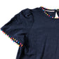 Boden Navy Pom Pom Trim T-Shirt - Size 6