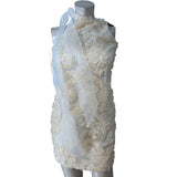 River Island Women's Cream Floral Fitted Dress Size M Elegant Party Dress