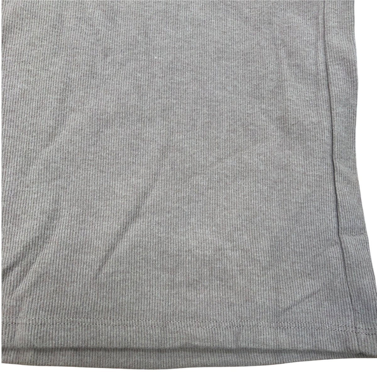Wide Leg Trousers Grey Ribbed Fabric Soft Feel