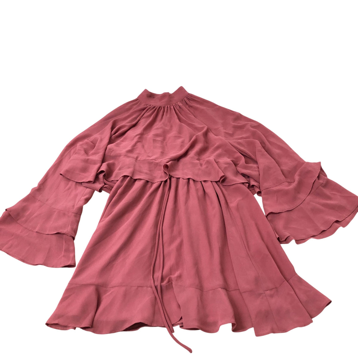 River Island Flowy Dress Women's Long Sleeve Ruffle Hem Lightweight UK8
