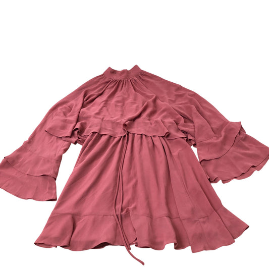 River Island Flowy Dress Women's Long Sleeve Ruffle Hem Lightweight UK8