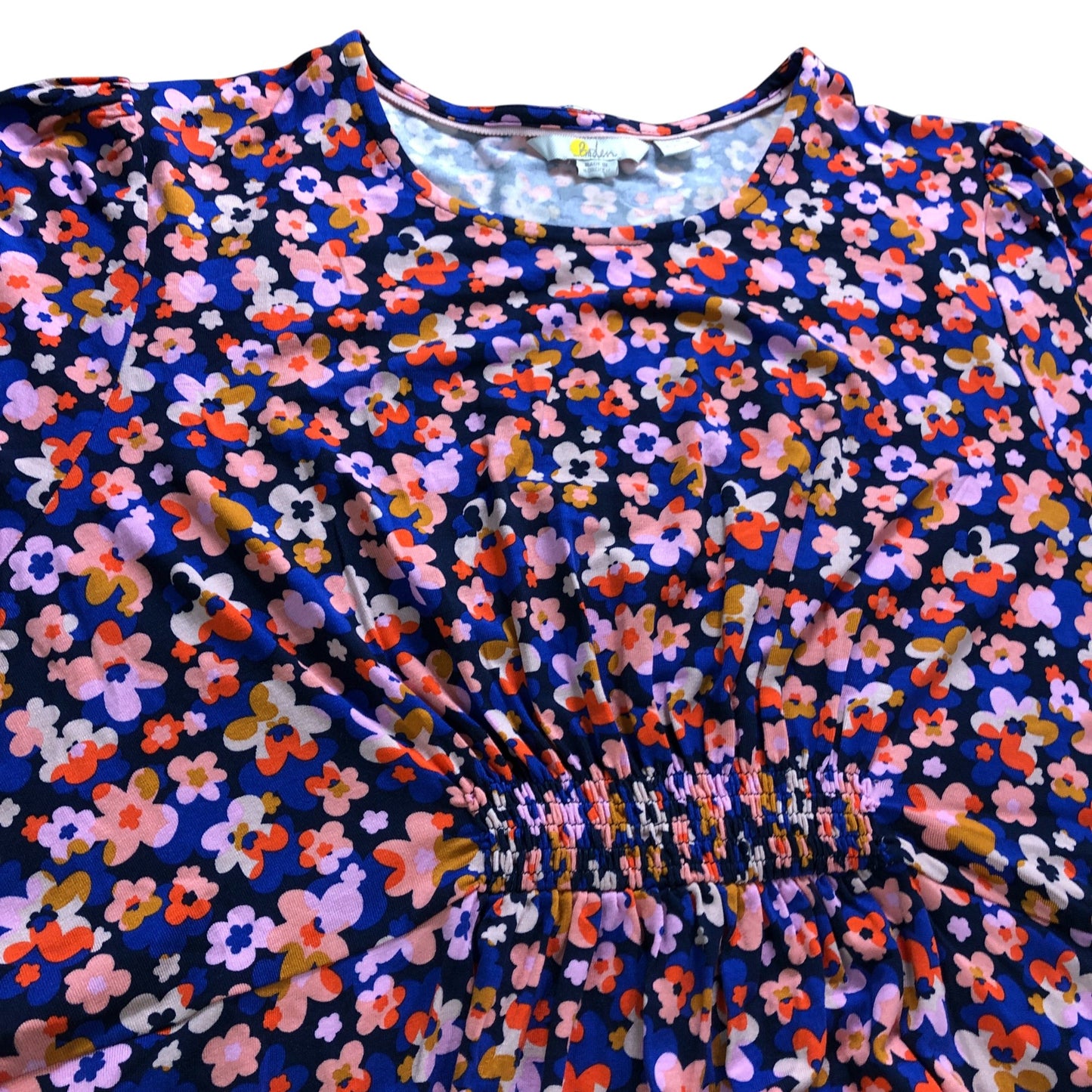 Blue Floral Leaf Dress - Size 20