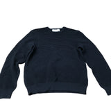 River Island Black Sweater Men's Crew Neck Textured Cotton Blend Jumper Medium