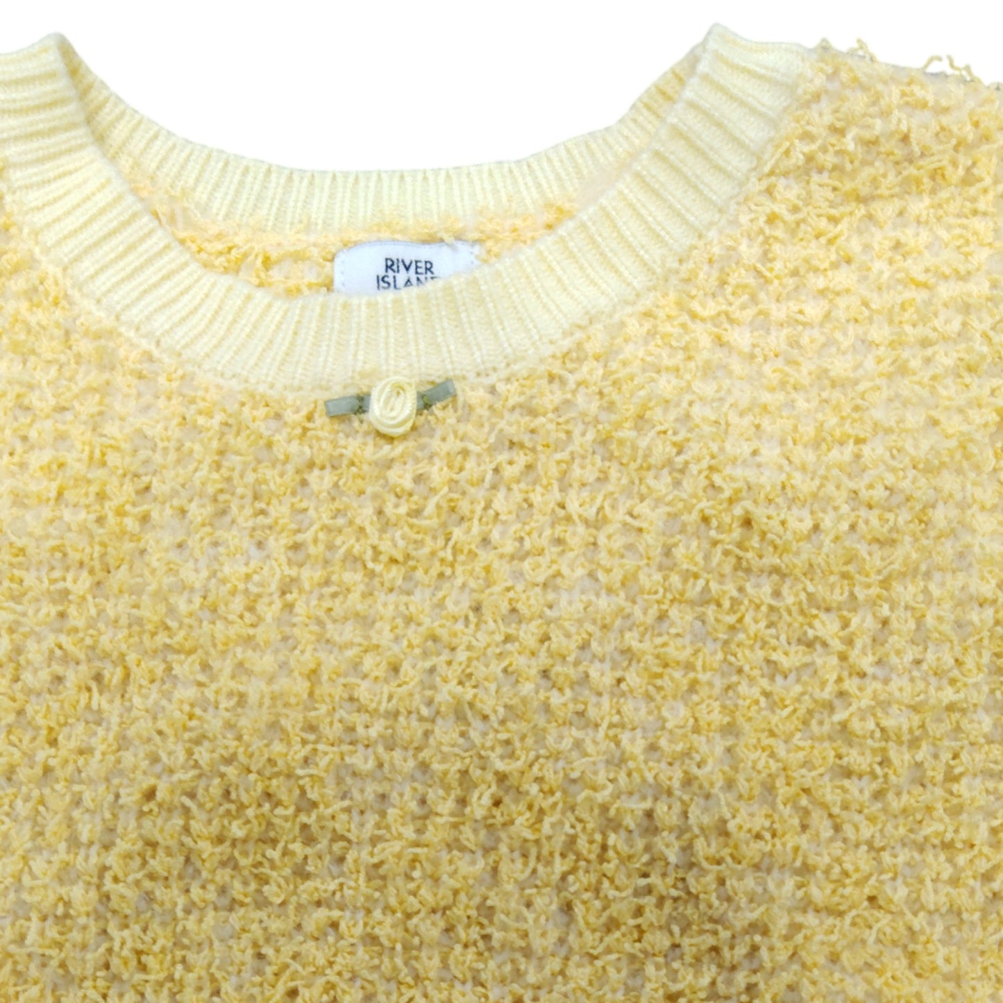 River Island Yellow Knitted Two Piece Outfit Set Size 11-12 Years Girls