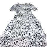 Baukjen Polka Dot Dress UK12 Women's Short Sleeve Relaxed Fit Soft White