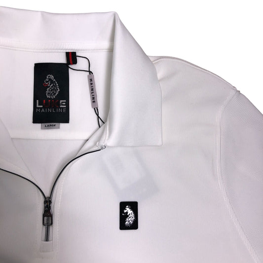 Luke 1977 Mainline Penrith Zip Neck Polo Shirt L Men's White