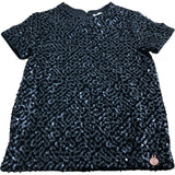 Short Sleeve Black Sequin Top Women's Evening Glamour Wear 3 Years