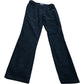 Corduroy Trousers UK8 Women's Black Cotton Stretch Casual