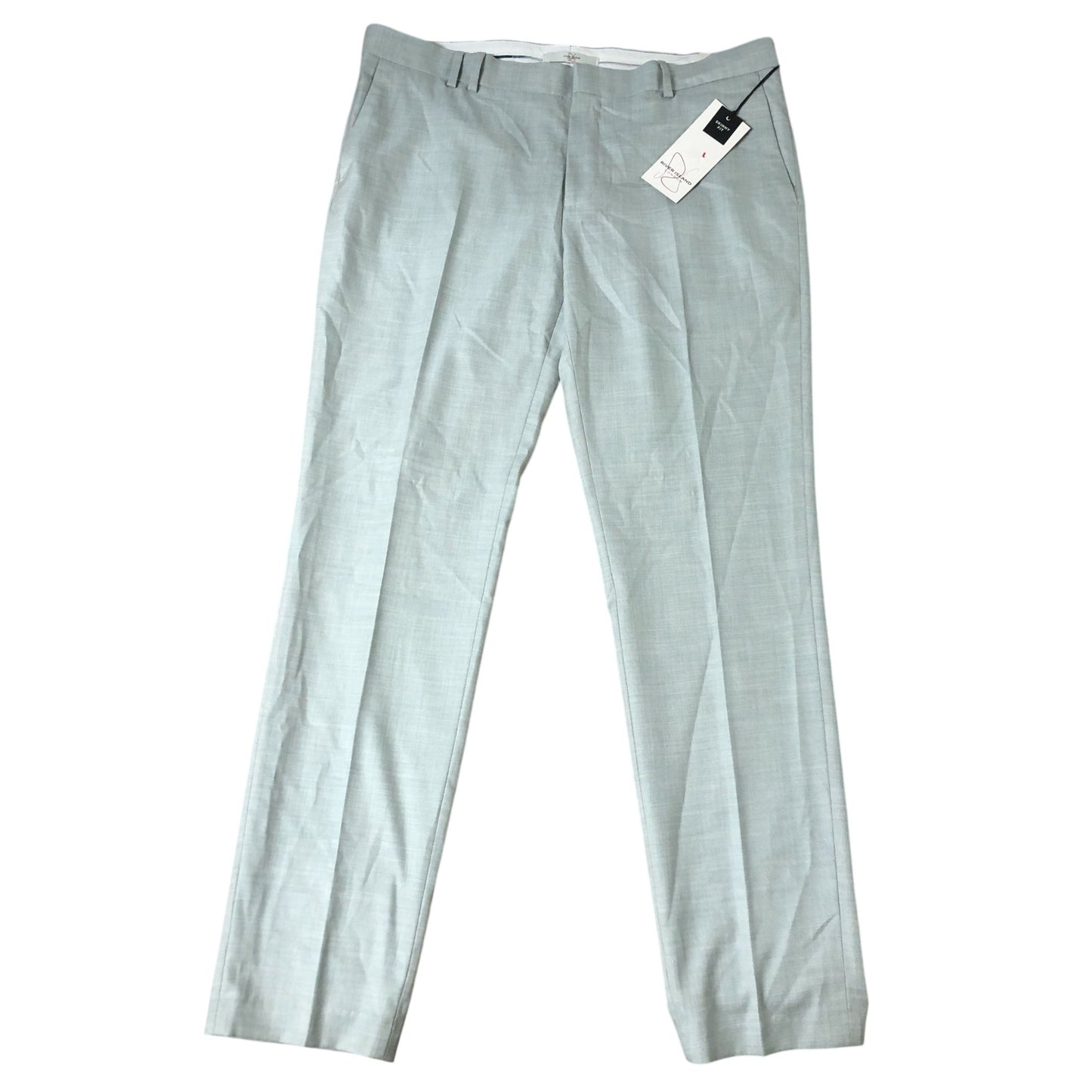 River Island W28 L32 Men's Skinny Fit Trousers Light Green Slim Stretch Style