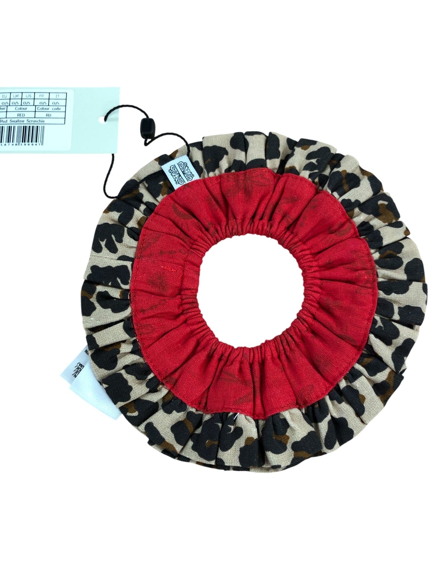 Red Swallow Scrunchie Hair Accessory Animal Print Women's Cotton Blend
