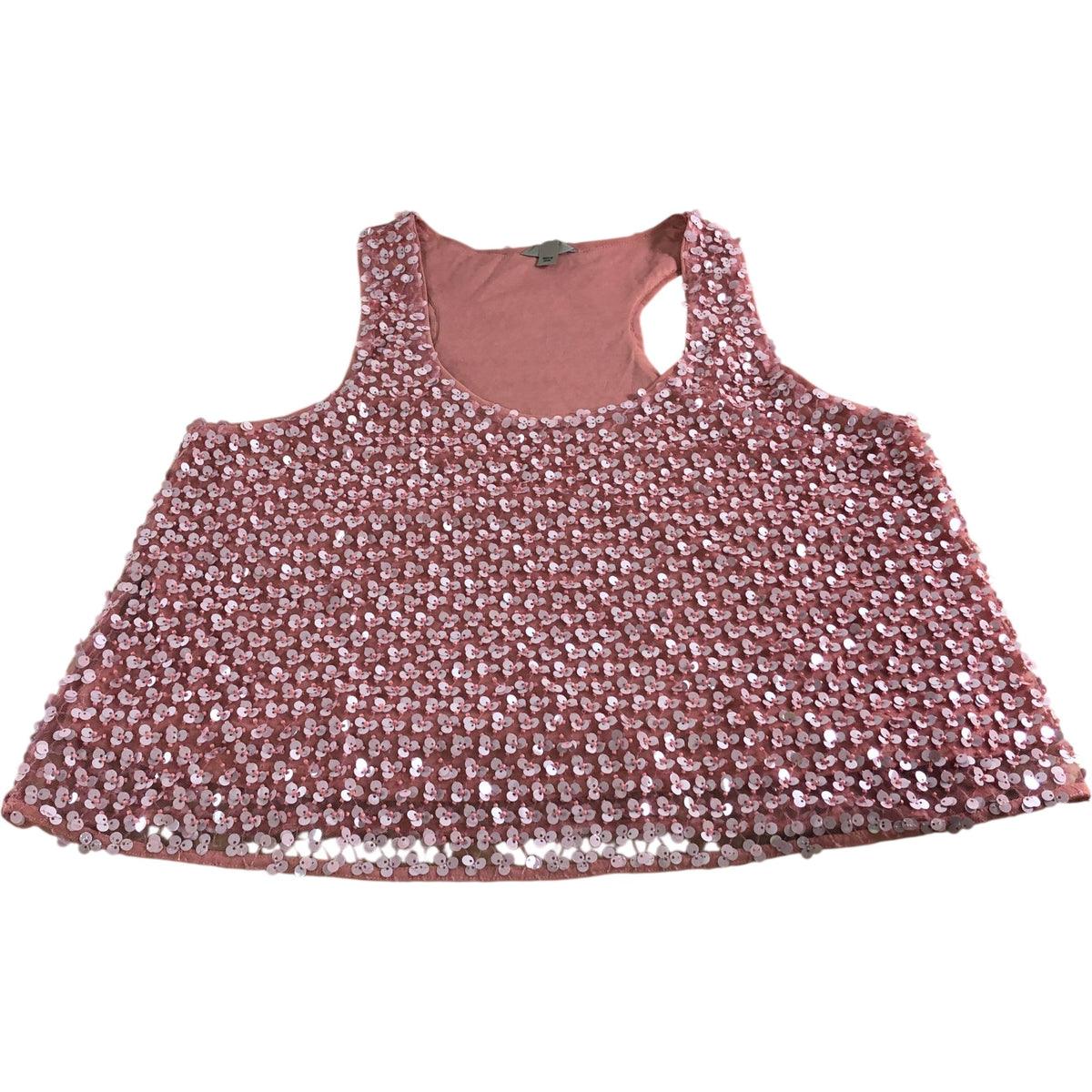 River Island Women's Sequin Top Blush Pink Sleeveless Party Wear Size 10