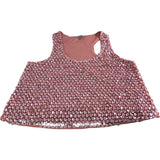 River Island Women's Sequin Top Blush Pink Sleeveless Party Wear Size 10