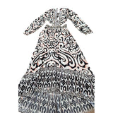 River Island Women's Long Sleeve Maxi Dress UK S Black Pink Print Casual Wear