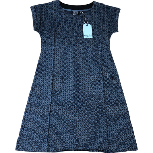 Weird Fish Tallahassee Organic Cotton Printed Jersey Dress Size 12 Women's Blue