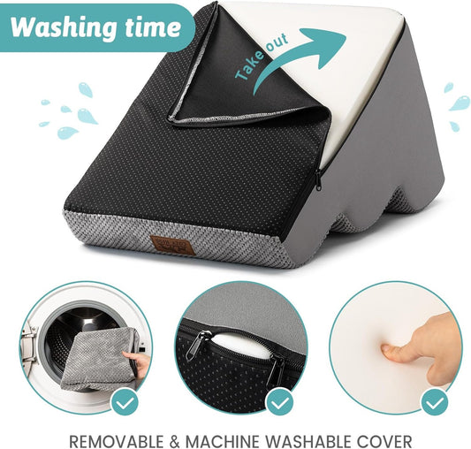 Cozy Kiss Dog 3 Steps Pet Ramp Three Steps Non Slip Lightweight Washable Grey