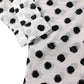 Dancing Leopard Blouse UK8 Women's White Polka Dot Design Long Sleeve