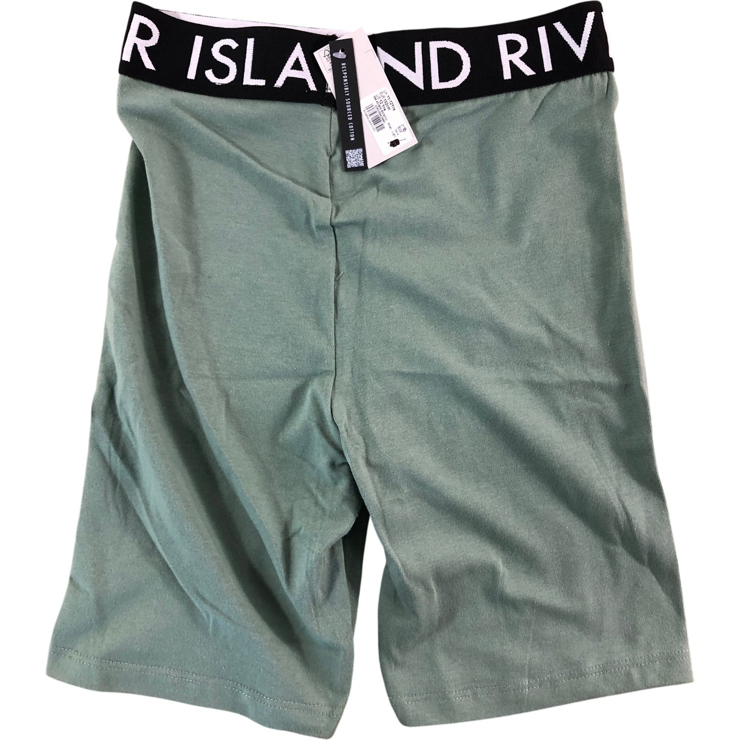 RIVER ISLAND Girls Khaki Shorts UK12 Casual Stretch Cotton Light Green