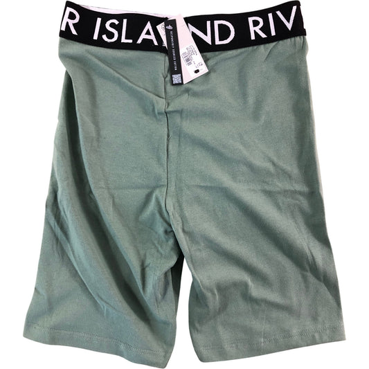 RIVER ISLAND Girls Khaki Shorts UK12 Casual Stretch Cotton Light Green