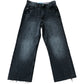 River Island Denim Specialist Women's Wide Leg Jeans Dark Wash Raw Hem Size 6