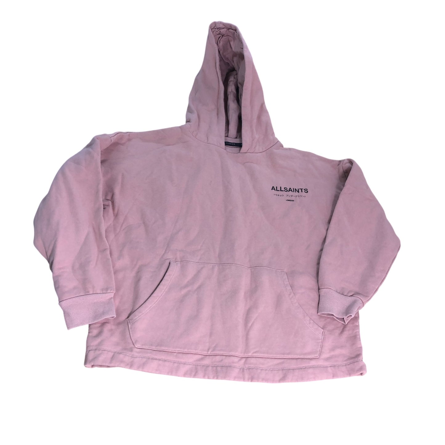 Allsaints Hoodie 11-12 Years Girls Pink Cotton Casual Pullover London Style