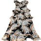 Floral Ruffle Maxi Dress Women's Black Cream Leaf Print UK8