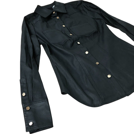 Branded Black Long Sleeve Shirt Women’s Stylish Casual Cotton Top UK8