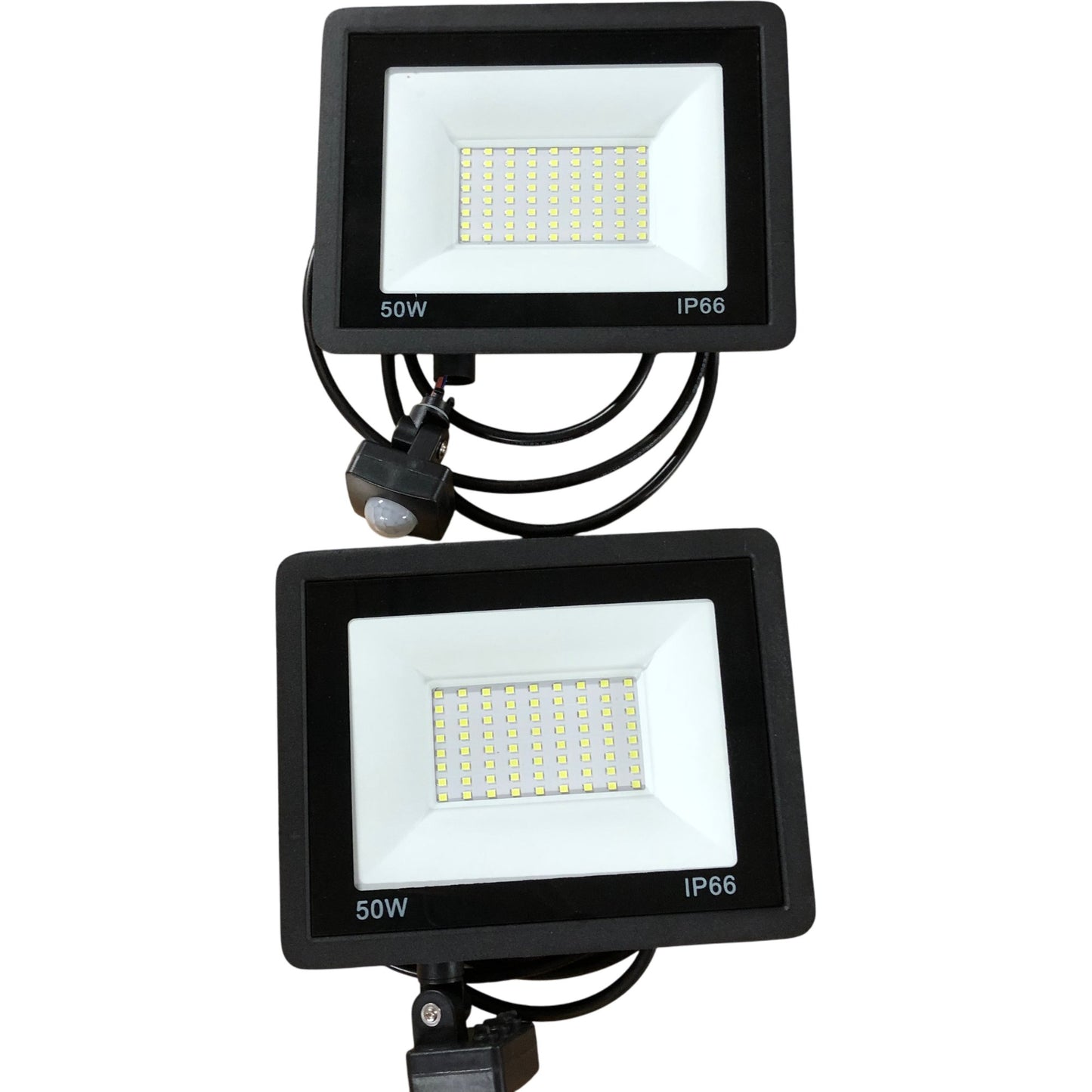 50W Waterproof Security LED Floodlights with Motion Sensor Two Pack