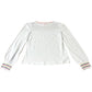 White Smocked Cuff Top - Size 10