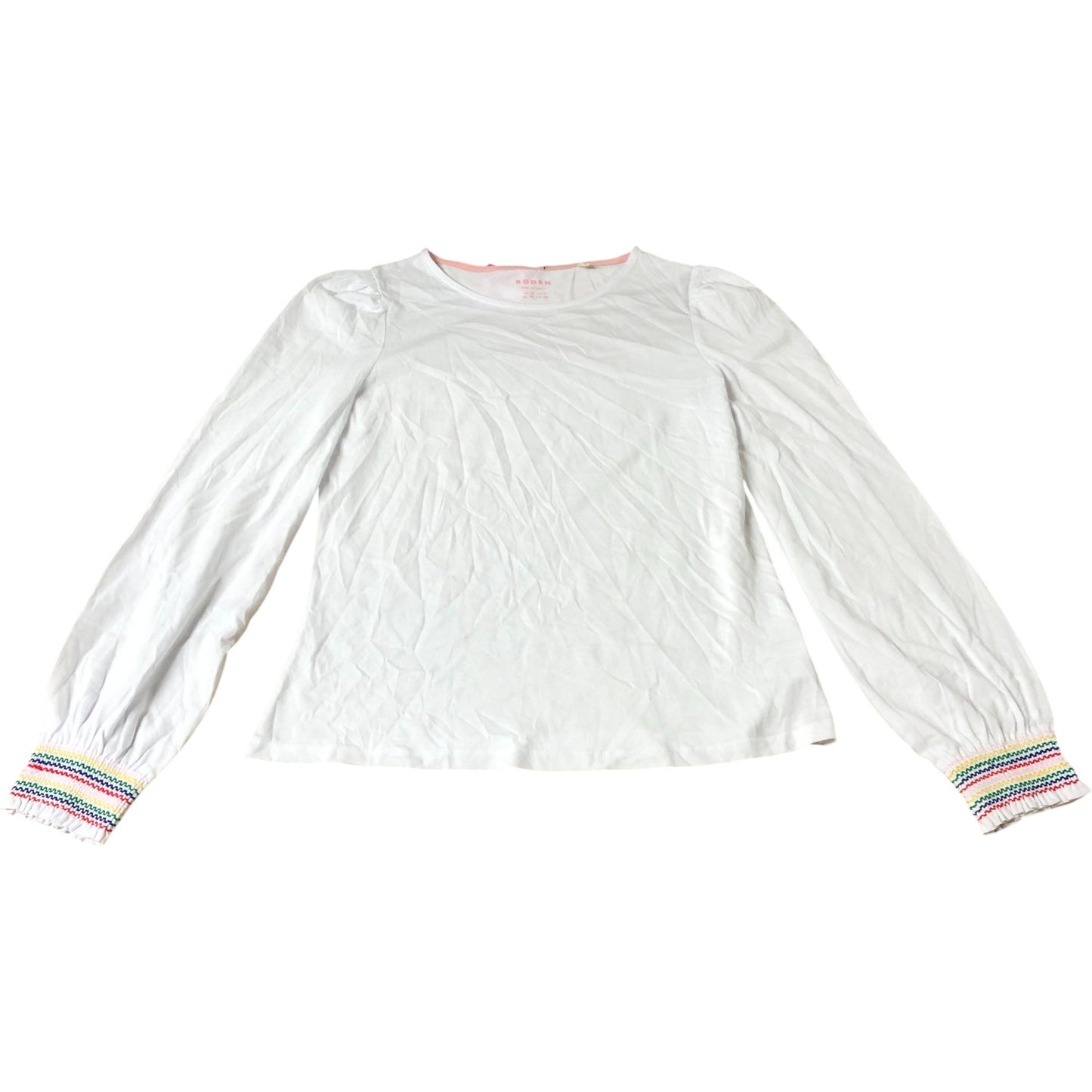 White Smocked Cuff Top - Size 10