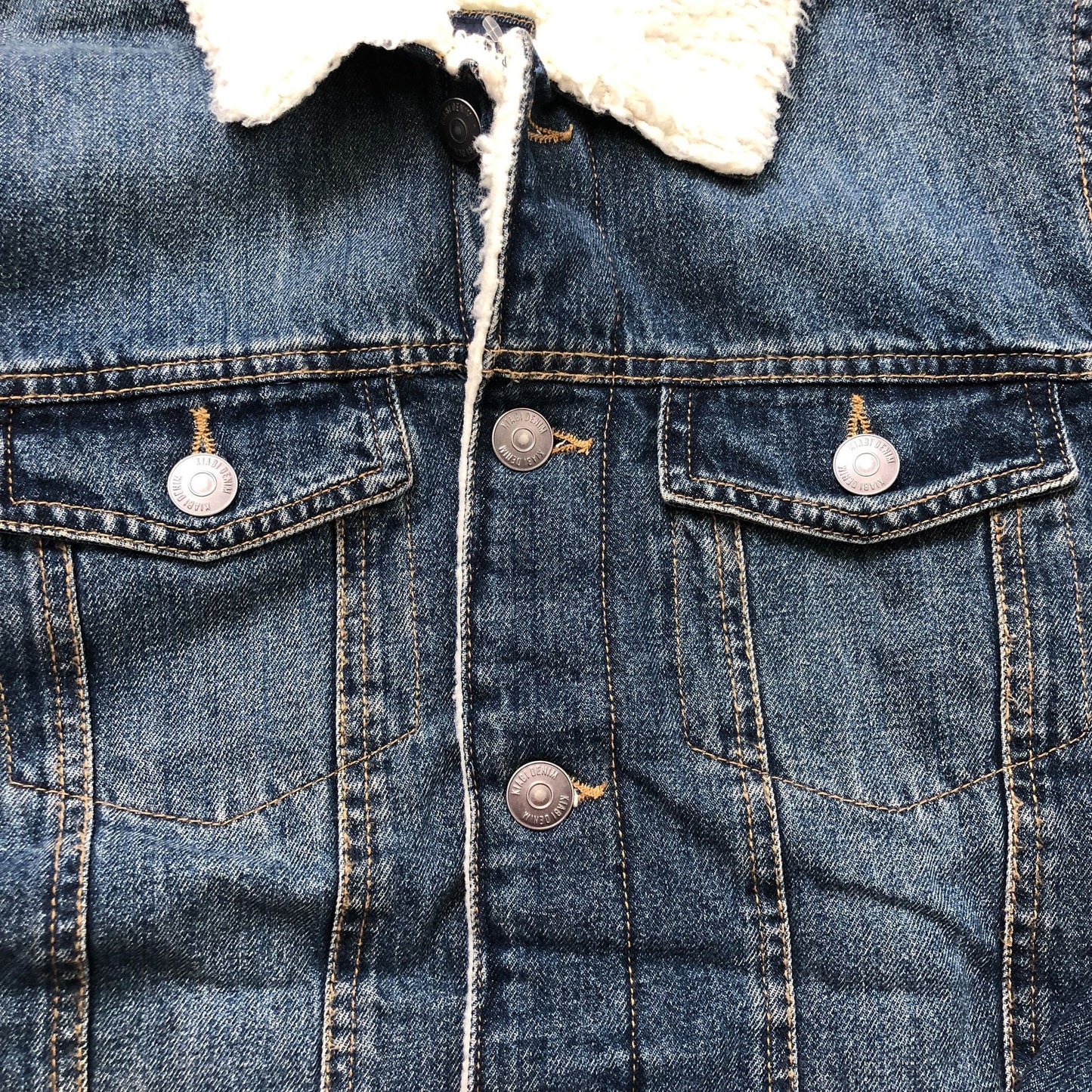 Kiabi Denim Jacket Women's Size S Sherpa Lined Casual Outerwear