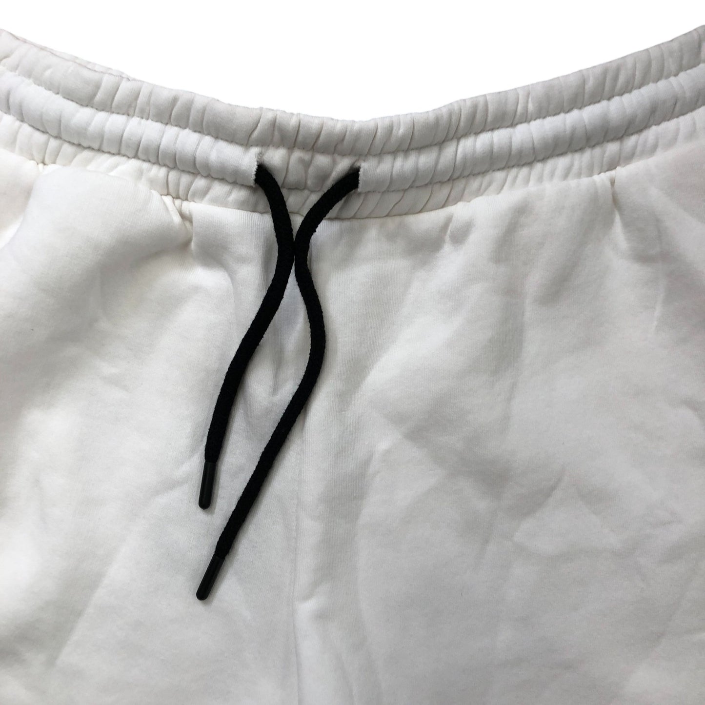 River Island Women's White Sports Shorts Size L With Drawstring and Side Detail