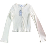 RIVER ISLAND Girls' Cream Ribbed Long Sleeve Cardigan Size 7-8 Years