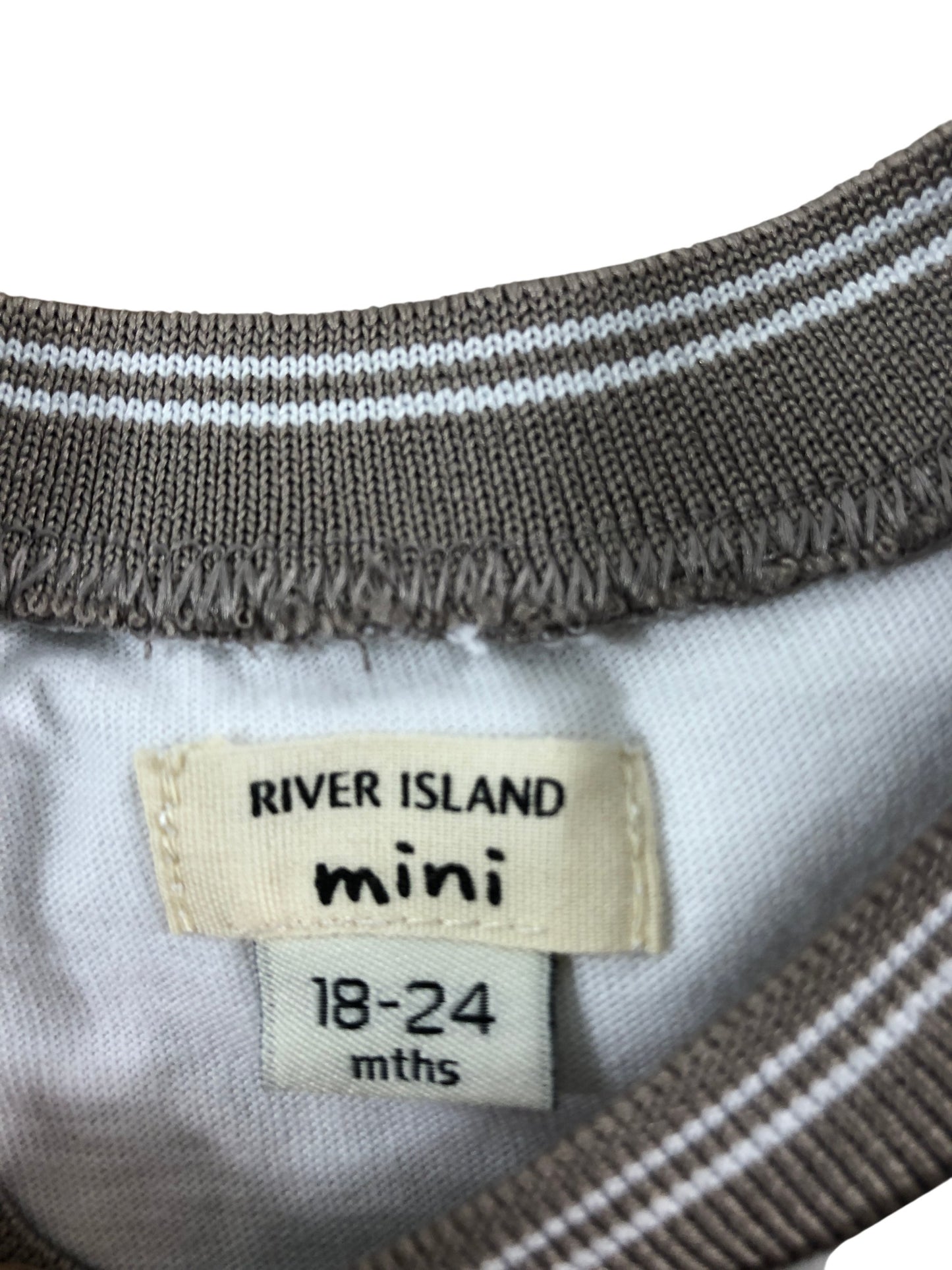 River Island Mini T-Shirt 18-24 Months Boys White Cotton Short Sleeve Top