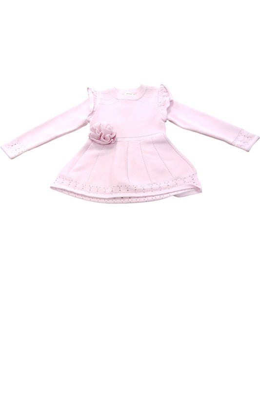 River Island Girls Pink Dress Age 12 Years Flower Detail Long Sleeve