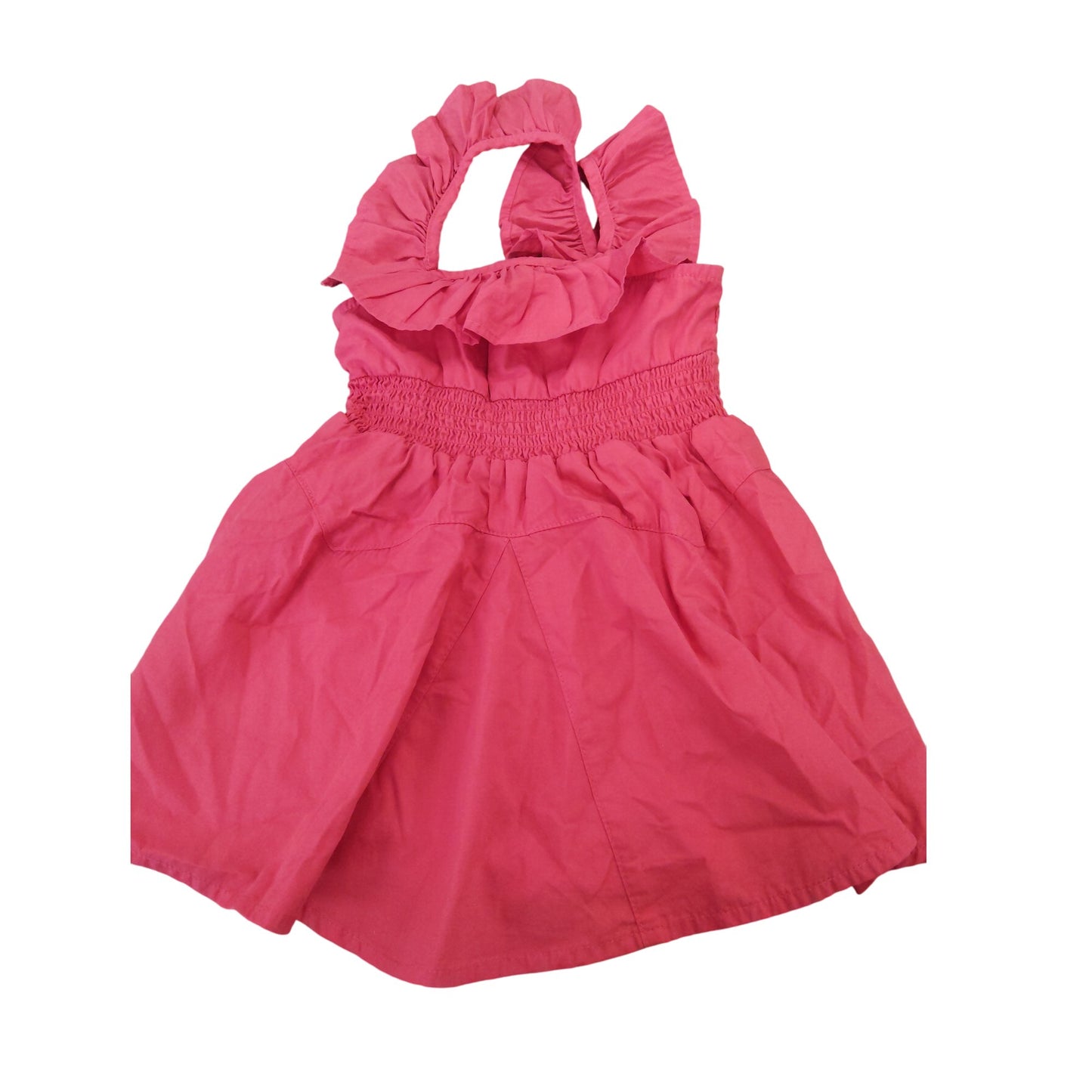 Mini River Island Girls Coral Dress Size 12-18 Months Ruffled Sleeveless